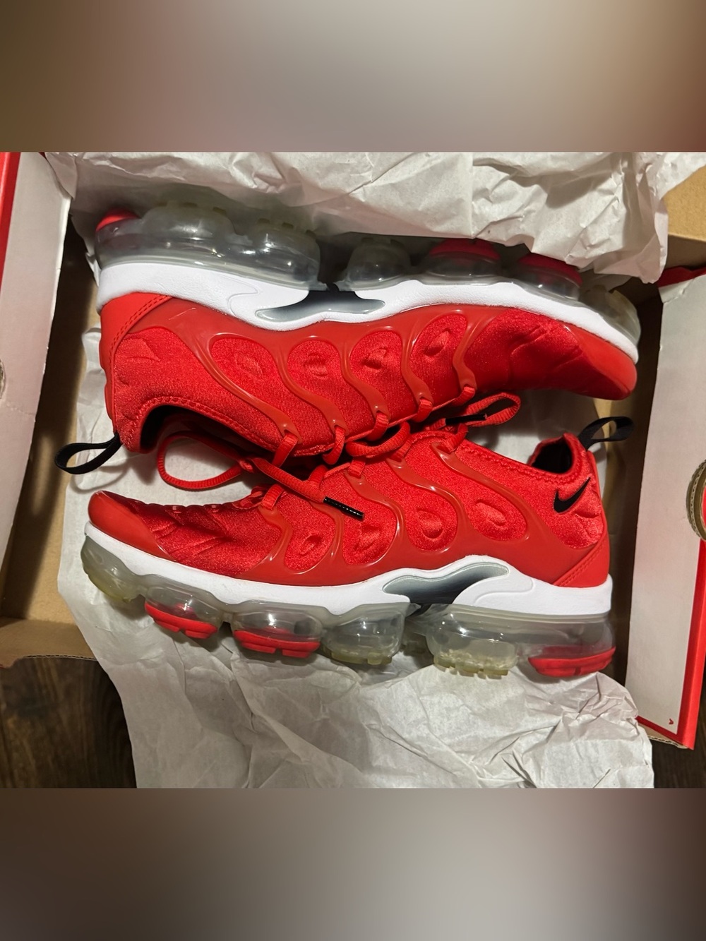 Nike Women’s Red/White VaporMax-Inspired Sneakers